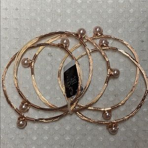 M.Haskell for INC rose gold bracelet set
